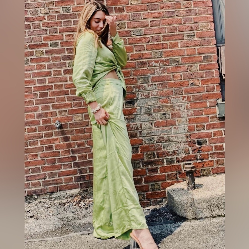 Nasty Gal silk two piece set